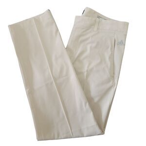 Adidas Climalite Golf Pants Mens 34x32 Beige 3 Stripe Performance Tech